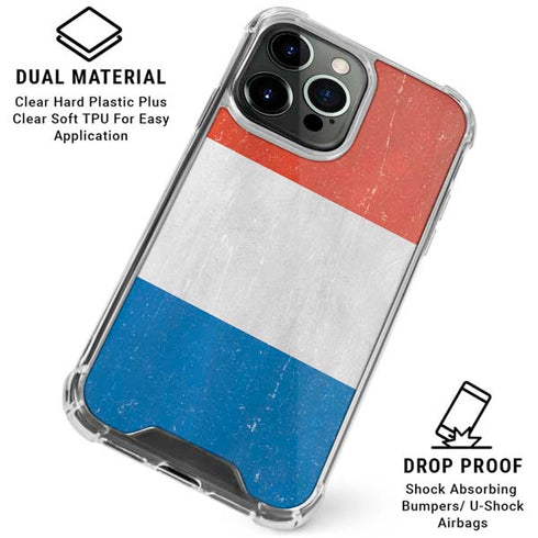 Netherlands Flag Distressed iPhone 16 Pro Max Clear Case