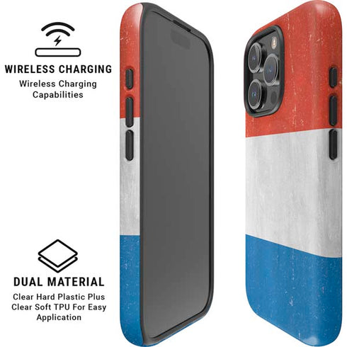 Netherlands Flag Distressed iPhone 16 Pro Max Magsafe Impact Case
