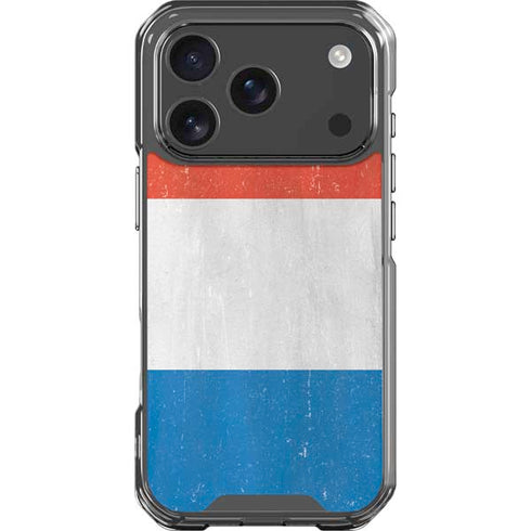 Netherlands Flag Distressed iPhone 18 Pro Clear Case