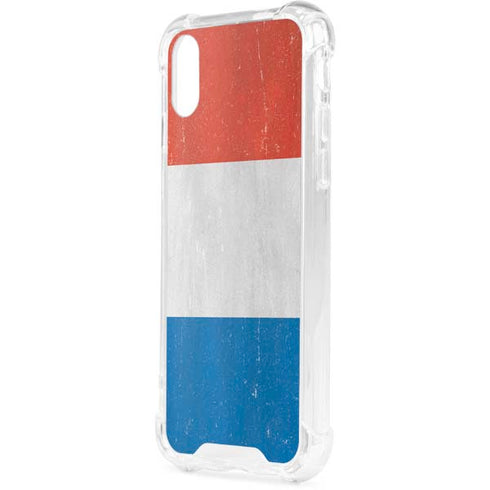 Netherlands Flag Distressed iPhone XS Clear Case