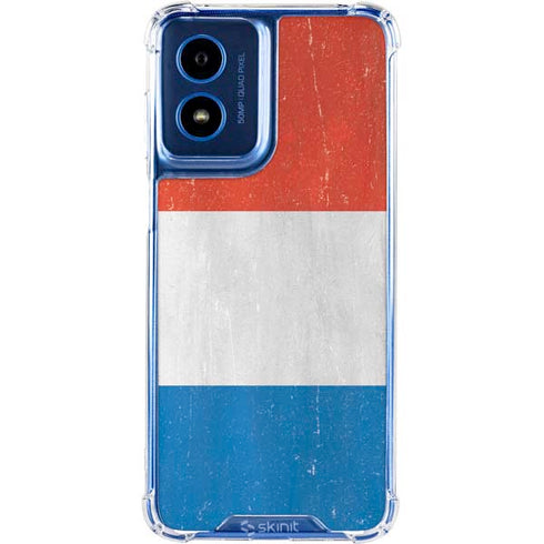 Netherlands Flag Distressed Moto G Play 4G (2024) Clear Case