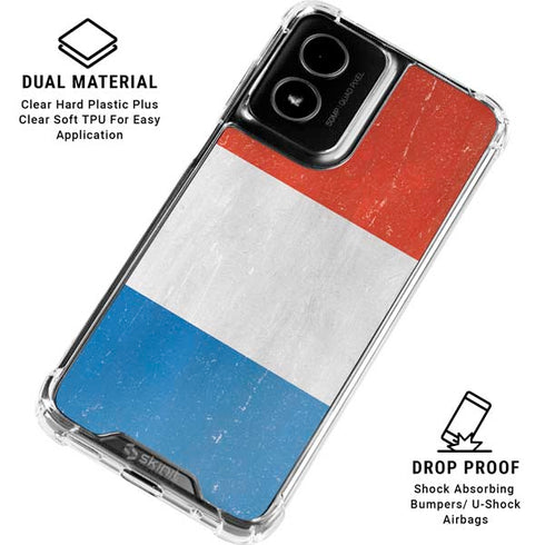 Netherlands Flag Distressed Moto G Power 5G (2024) Clear Case