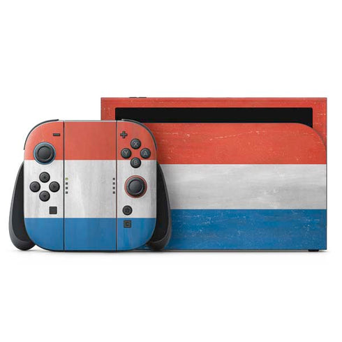 Netherlands Flag Distressed Nintendo Skins