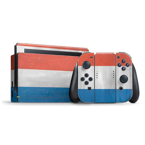 Netherlands Flag Distressed Nintendo Skins