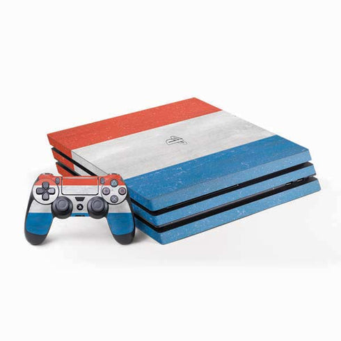 Netherlands Flag Distressed PlayStation PS4 Skins