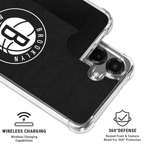 NBA Brooklyn Nets Distressed Galaxy S26 Clear Case