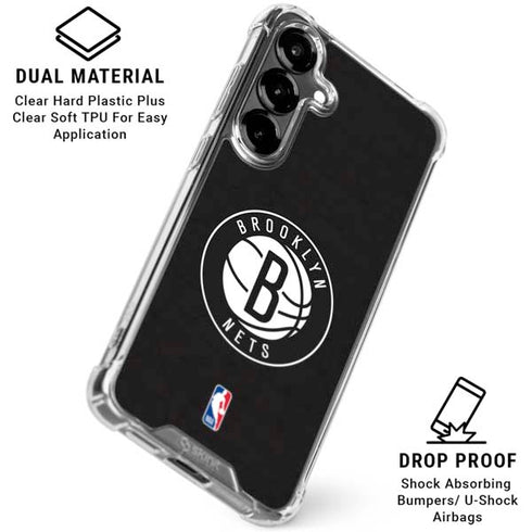 NBA Brooklyn Nets Distressed Galaxy S26 Clear Case