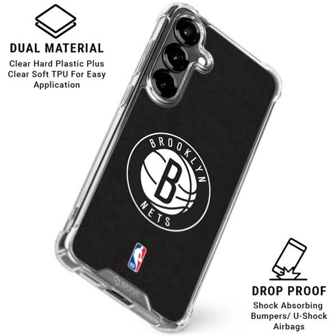 NBA Brooklyn Nets Distressed Galaxy S26 Plus Clear Case
