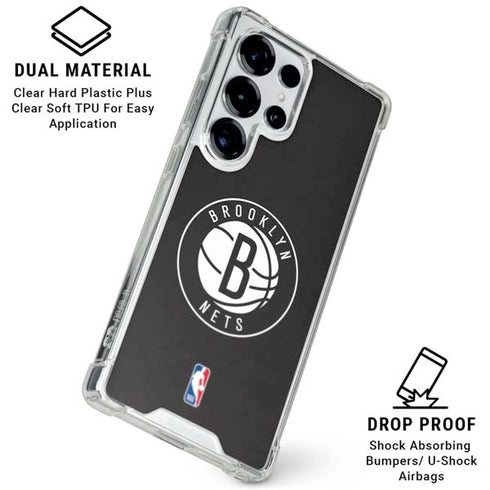 NBA Brooklyn Nets Distressed Galaxy S26 Ultra Clear Case