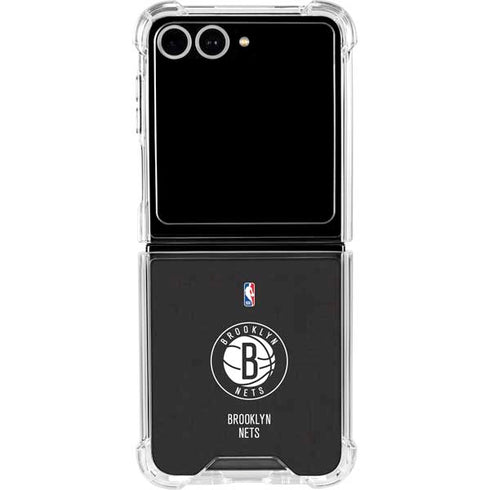 NBA Brooklyn Nets Distressed Galaxy Z Flip7 Clear Case