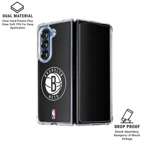 NBA Brooklyn Nets Distressed Galaxy Z Fold7 Clear Case