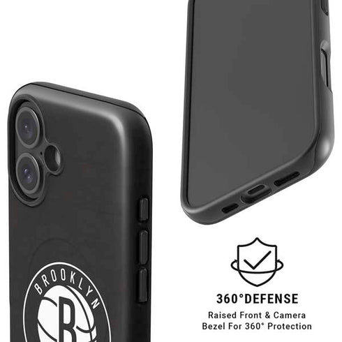 NBA Brooklyn Nets Distressed iPhone 16 Plus Magsafe Impact Case