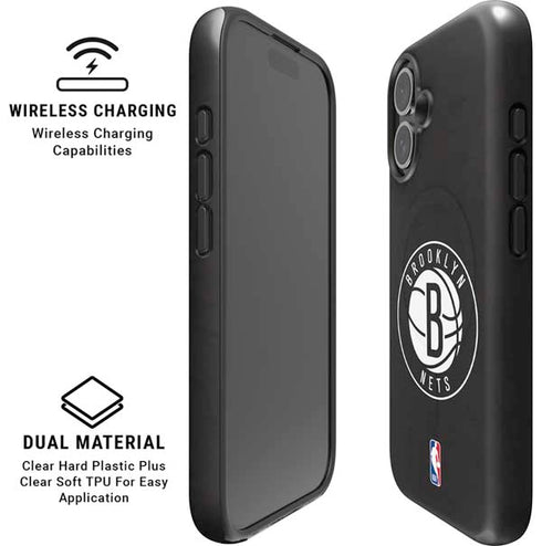 NBA Brooklyn Nets Distressed iPhone 16 Plus Magsafe Impact Case