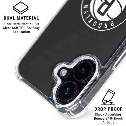 NBA Brooklyn Nets Distressed iPhone 17 Clear Case