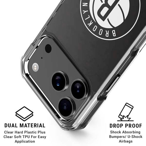 NBA Brooklyn Nets Distressed iPhone 17 Pro Clear Case