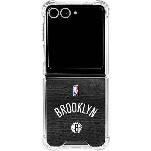 NBA Brooklyn Nets Jersey Galaxy Z Flip7 Clear Case