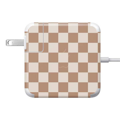 Neutral Checkered 85W Power Adapter (15 and 17 inch MacBook Pro Charger) Skin