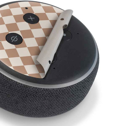 Neutral Checkered Amazon Echo Dot Skin