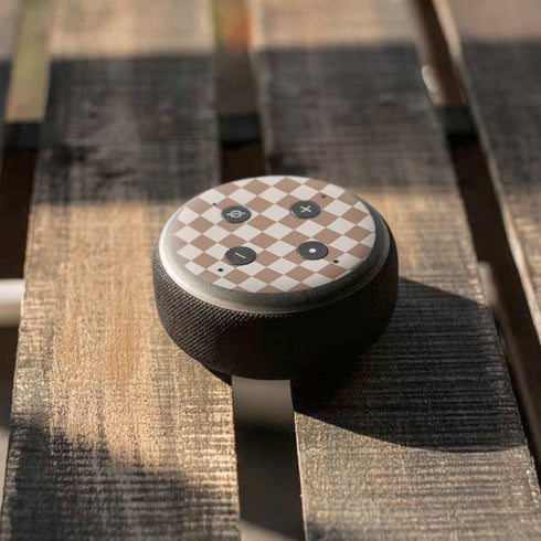 Neutral Checkered Amazon Echo Dot Skin