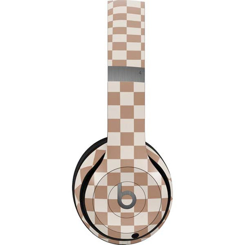 Neutral Checkered Beats Solo 4 Wireless Headphones Skin