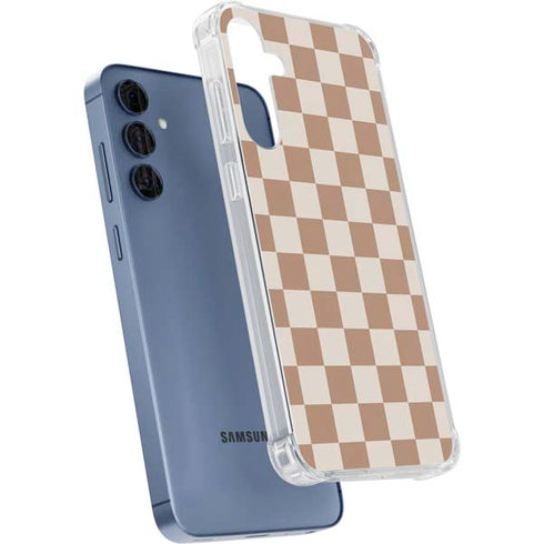 Neutral Checkered Galaxy A55 5G Clear Case