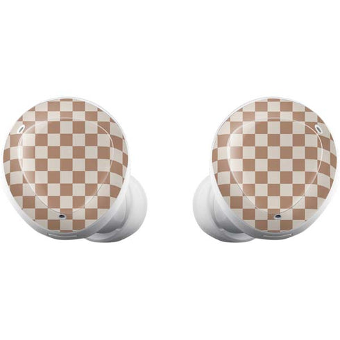 Neutral Checkered Galaxy Buds Plus Skin