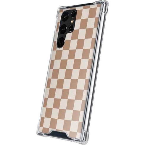 Neutral Checkered Galaxy S23 Ultra Clear Case