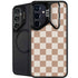 Neutral Checkered Galaxy S25 Kickstand Case