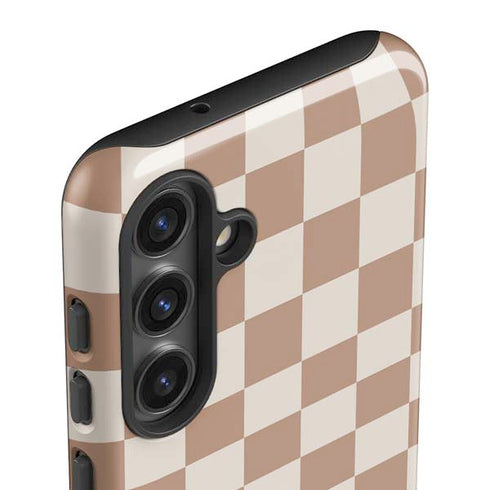 Neutral Checkered Galaxy S25 Plus Impact Case
