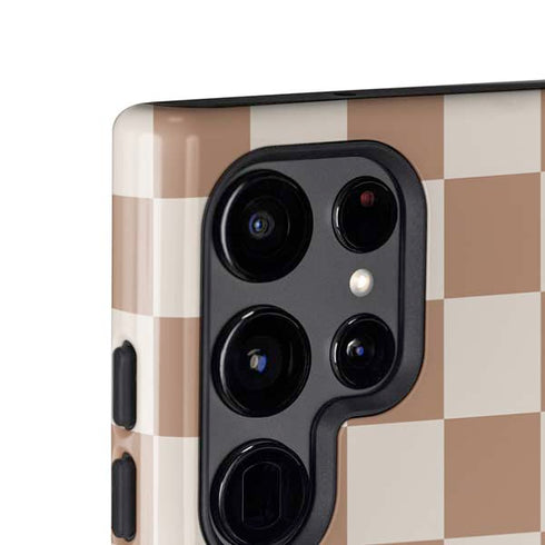 Neutral Checkered Galaxy S25 Ultra Impact Case