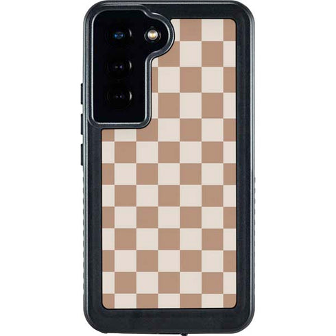 Neutral Checkered Galaxy S24 Waterproof Case
