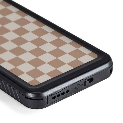 Neutral Checkered Galaxy S24 Waterproof Case