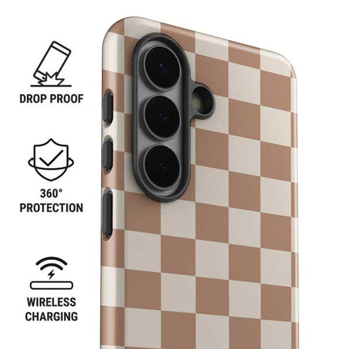 Neutral Checkered Galaxy S26 Impact Case