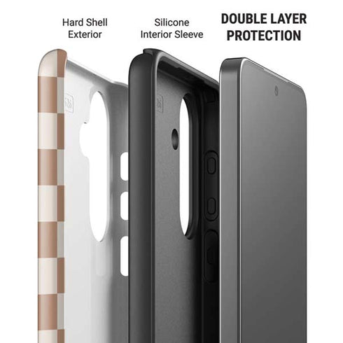 Neutral Checkered Galaxy S26 Impact Case