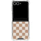 Neutral Checkered Galaxy Z Flip7 Clear Case