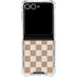 Neutral Checkered Galaxy Z Flip7 Clear Case