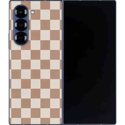 Neutral Checkered Galaxy Z Fold6 Skin