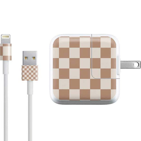 Neutral Checkered iPad Charger (10W USB) Skin
