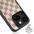 Neutral Checkered iPhone 14 Plus Kickstand Case