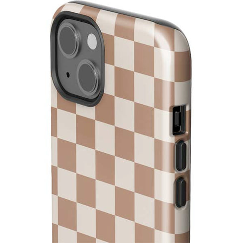 Neutral Checkered iPhone 15 Impact Case