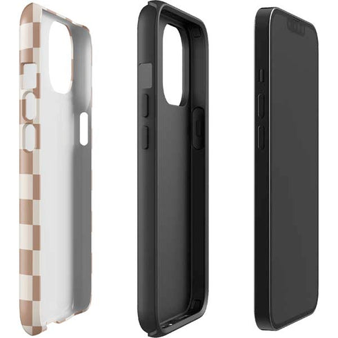 Neutral Checkered iPhone 15 Impact Case