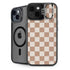 Neutral Checkered iPhone 15 Plus Kickstand Case