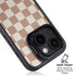 Neutral Checkered iPhone 15 Plus Kickstand Case