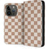 Neutral Checkered iPhone 15 Pro Folio Case
