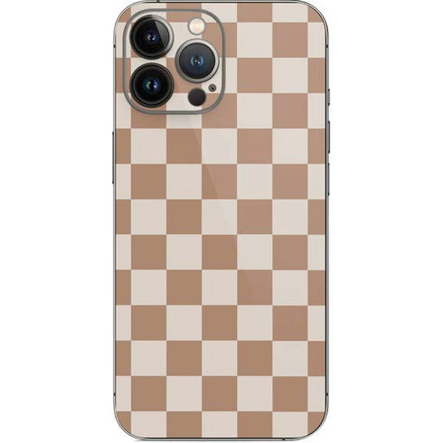 Neutral Checkered iPhone 15 Pro Max Skin