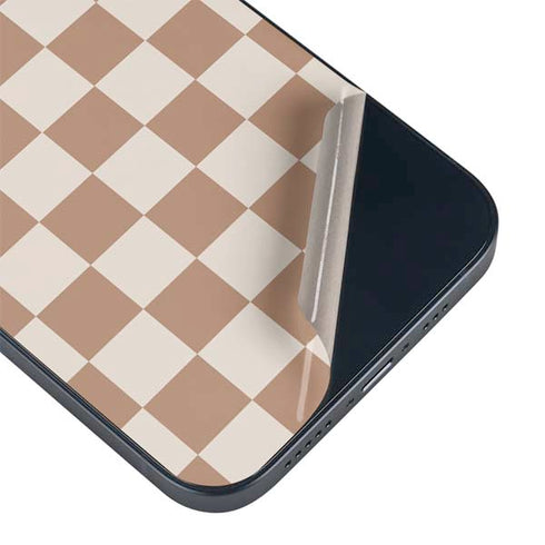 Neutral Checkered iPhone 15 Skin