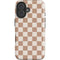 Neutral Checkered iPhone 16 Plus Impact Case