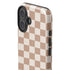 Neutral Checkered iPhone 16 Plus Impact Case