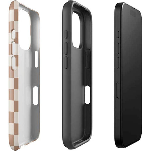 Neutral Checkered iPhone 16 Pro Impact Case
