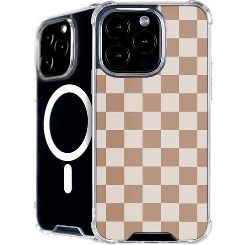 Neutral Checkered iPhone 16 Pro MagSafe Case